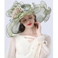 thumbnail image 2 of Women Oganza Sun Hat Church Wide Brim Wedding Formal Fascinator Hat, 2 of 6