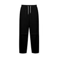 thumbnail image 6 of Iyufng Mens Knee Pleated Loose Wide Leg Casual Track Pants Drawstring Elastic Waist with Side Pockets, 6 of 9