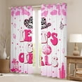 thumbnail image 2 of Feelyou Girly Pink Western Black Out Curtains for Kids, Cowgirl Cowboy Curtains Pack of 2 (42x63 Each), Princess Cactus Boots Bedroom Curtains, Curtains and Drapes Room Decor, 2 of 6