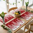 thumbnail image 5 of Red Christmas Placemats Set of 6, Xmas Tree Ball Snowflake Winter Washable Wipeable Table Mats for Dining Tables, Indoor Outdoor Kitchen Place Mats for Holiday Party Table Decor, 5 of 9