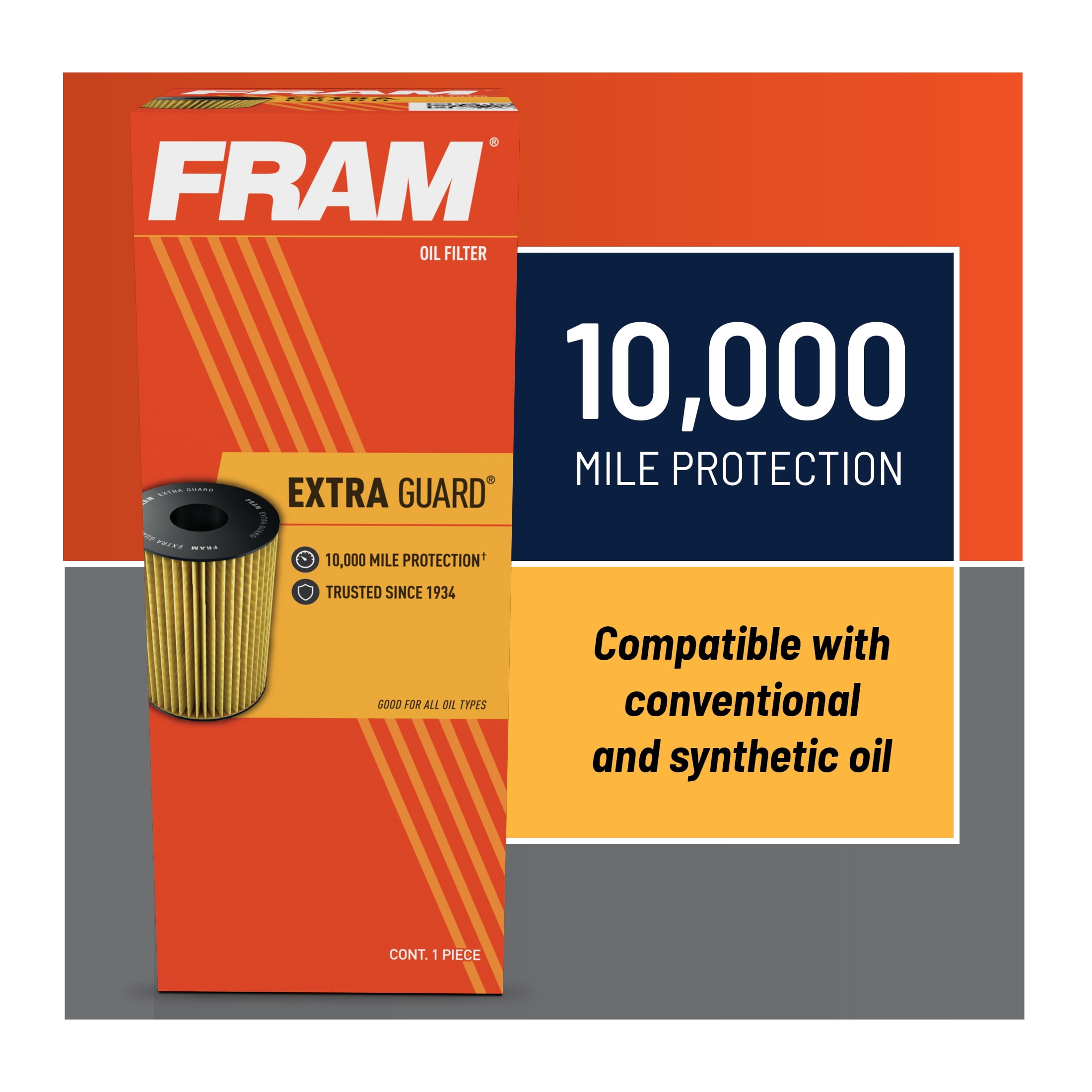 FRAM Extra Guard Filter CH9972, 10K mile Change Interval Oil Filter