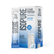 Isopure Clear Protein Powder with Electrolytes, Unsweetened Stick Pack, 6 Count
