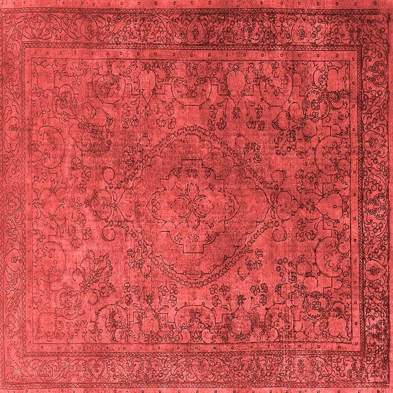 Ahgly Company Indoor Square Oriental Red Industrial Area Rugs, 7' Square
