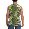 thumbnail image 4 of Balery Surfing Dinosaur Camisetas sin mangas para hombre, absorbe la humedad y protege contra el mal olor.-X-Large, 4 of 7