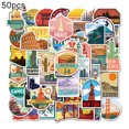 thumbnail image 1 of Gwong Decoración hogareña 50pcs mini paisaje paisaje patrón maleta scooter cuaderno etiquetas calcomanías calcomanías Gwong 21052089, 1 of 6