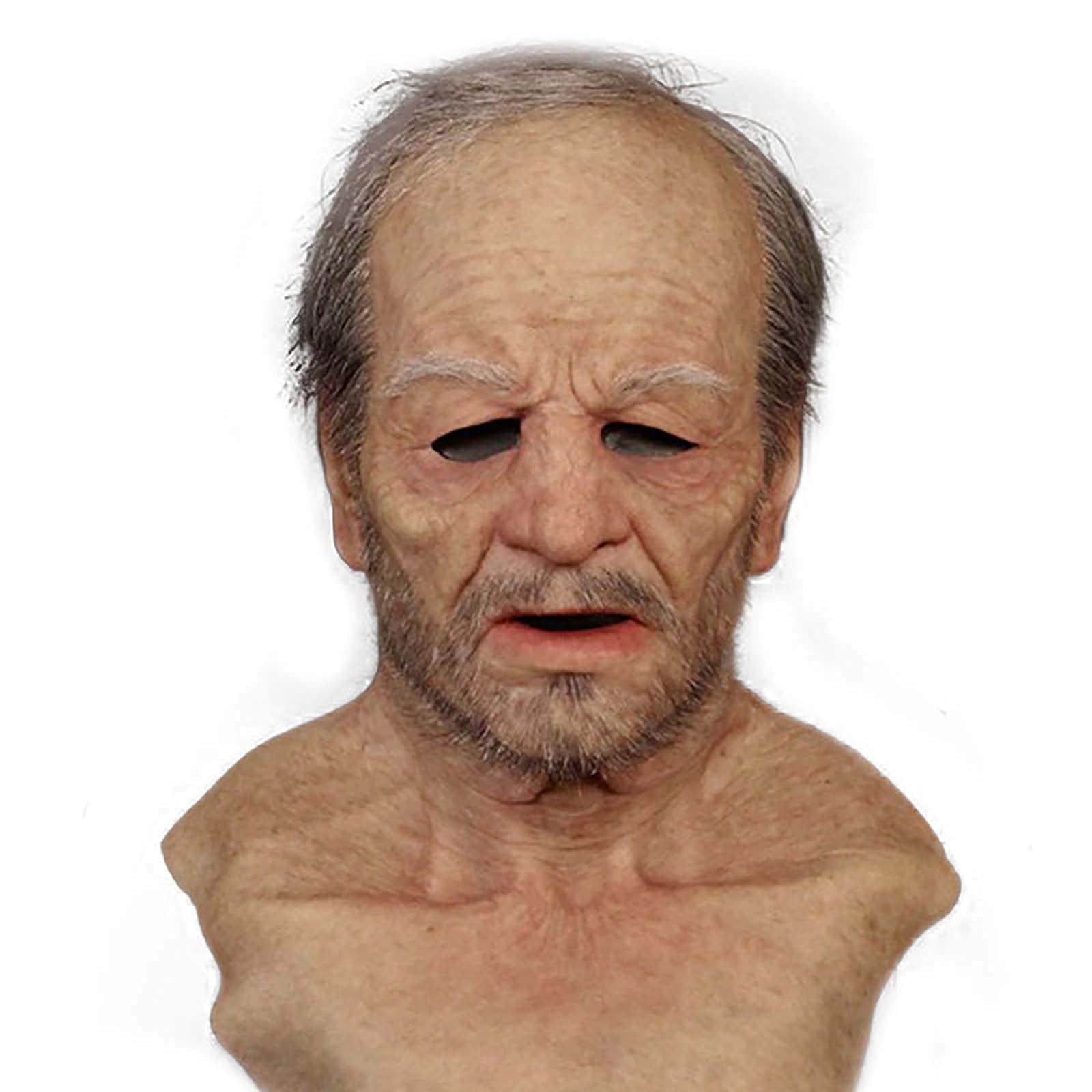 Novelty Halloween Costume Party Latex Head Realistic Human Face (Old Man) Walmart.com