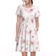 thumbnail image 1 of Disketp Swan And Flowers para Vestido de Manga Corta para Mujeres, Vestidos de Verano para Mujeres, Casual y Holgado para la Playa, 1 of 6