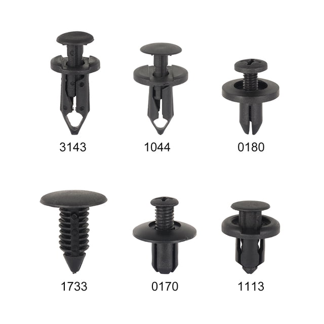 Pluokvzr 190PCS 6 Sizes Separately Fairing Clips Rivets Bumper Hood Fender Splash Guard Retainer Car Fasteners Clips