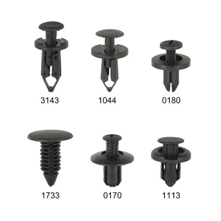 

ODOMY 190PCS 6 Sizes Separately Fairing Clips Rivets Bumper Hood Fender Splash Guard Retainer Car Fasteners Clips