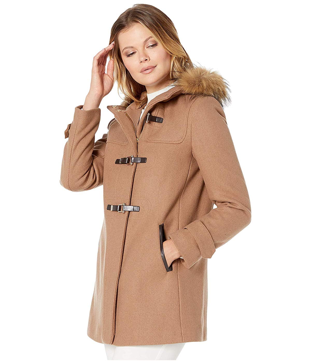 hooded wool coat ladies