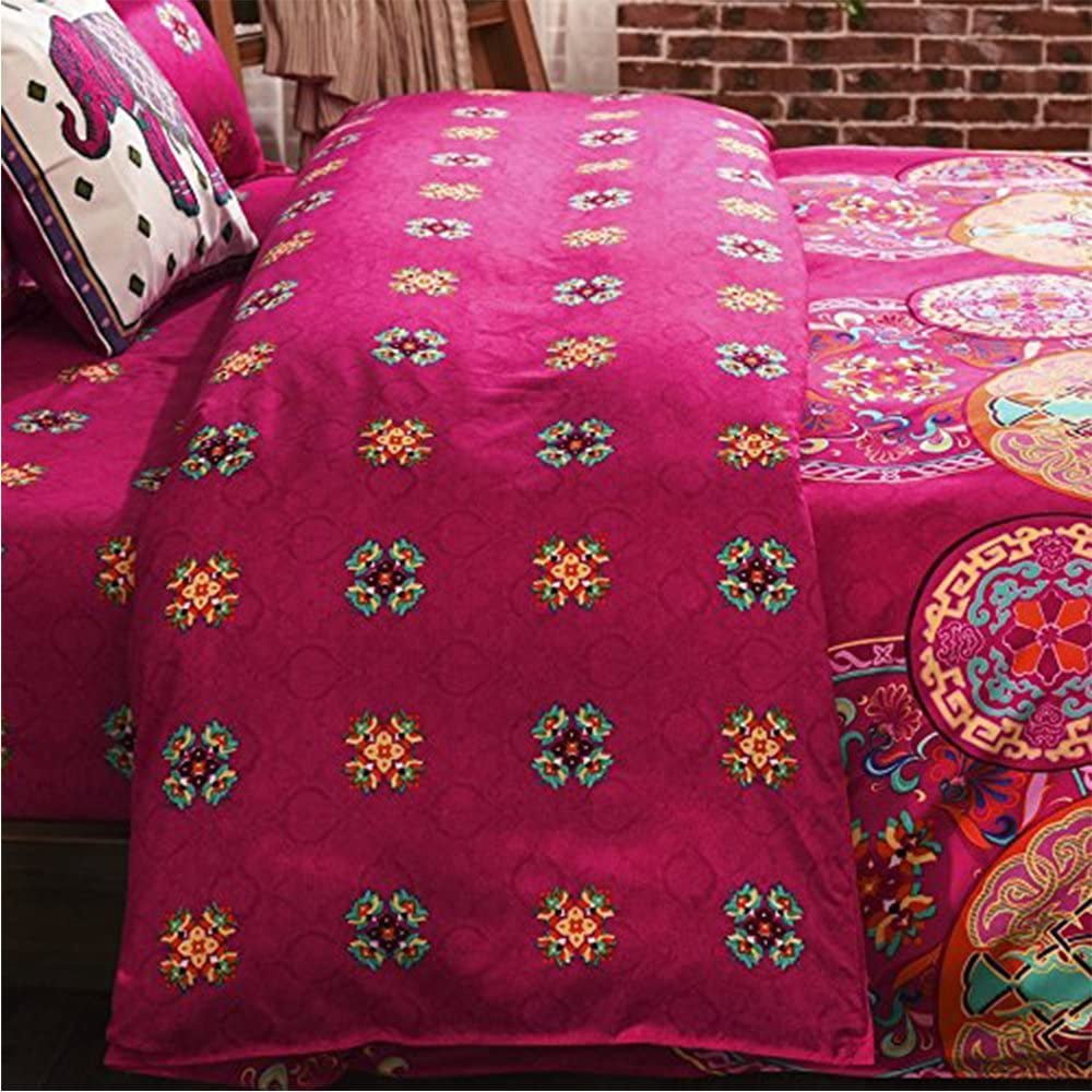 ReedCA Bohemia Exotic Duvet Cover Set Queen Size Mandala Pattern Reversible Luxury Soft Bedding Set Comforter Cover(1 Duvet Cover+2 Pillowcases)