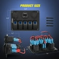 thumbnail image 6 of Nilight - 5 Gang Rocker Switch Panel Pre-Wired Aluminum Switch Panel with Dual USB Cigarette Lighter Socket Voltmeter12V-24V DC Switch Panel with Night Glow Stickers for Cars Rvs Trucks, 6 of 8