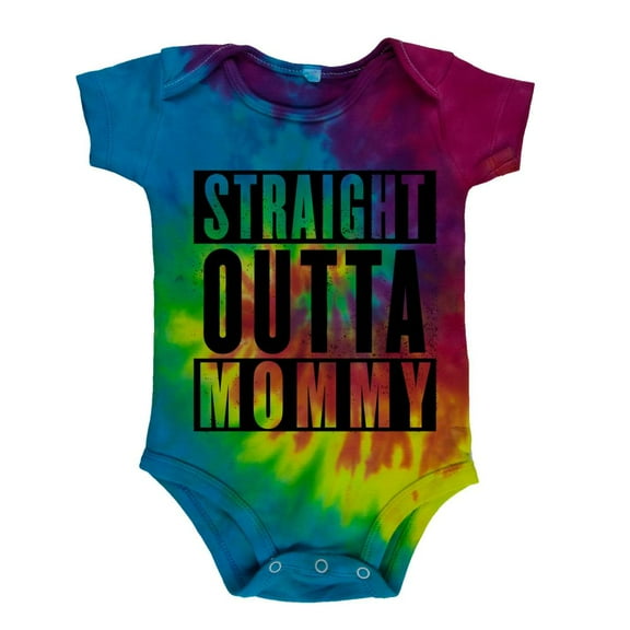 Straight Outta Mommy Funny Soft Baby One Piece Rainbow 18-24 M