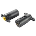 thumbnail image 1 of 7 Way Trailer Plug (2 Pack), 12V 7 Pin Trailer Wiring Replacement Plug, 7 Point Round RV-Style Trailer Light Connector Towing Wiring Harness Connector for RV, Boat, and Trailers,Black, 1 of 11