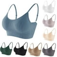 thumbnail image 3 of Odeerbi Sports Bras for Women Lingerie Ruched Padded Workout Tops Medium Support Crop Tops Black, 3 of 3