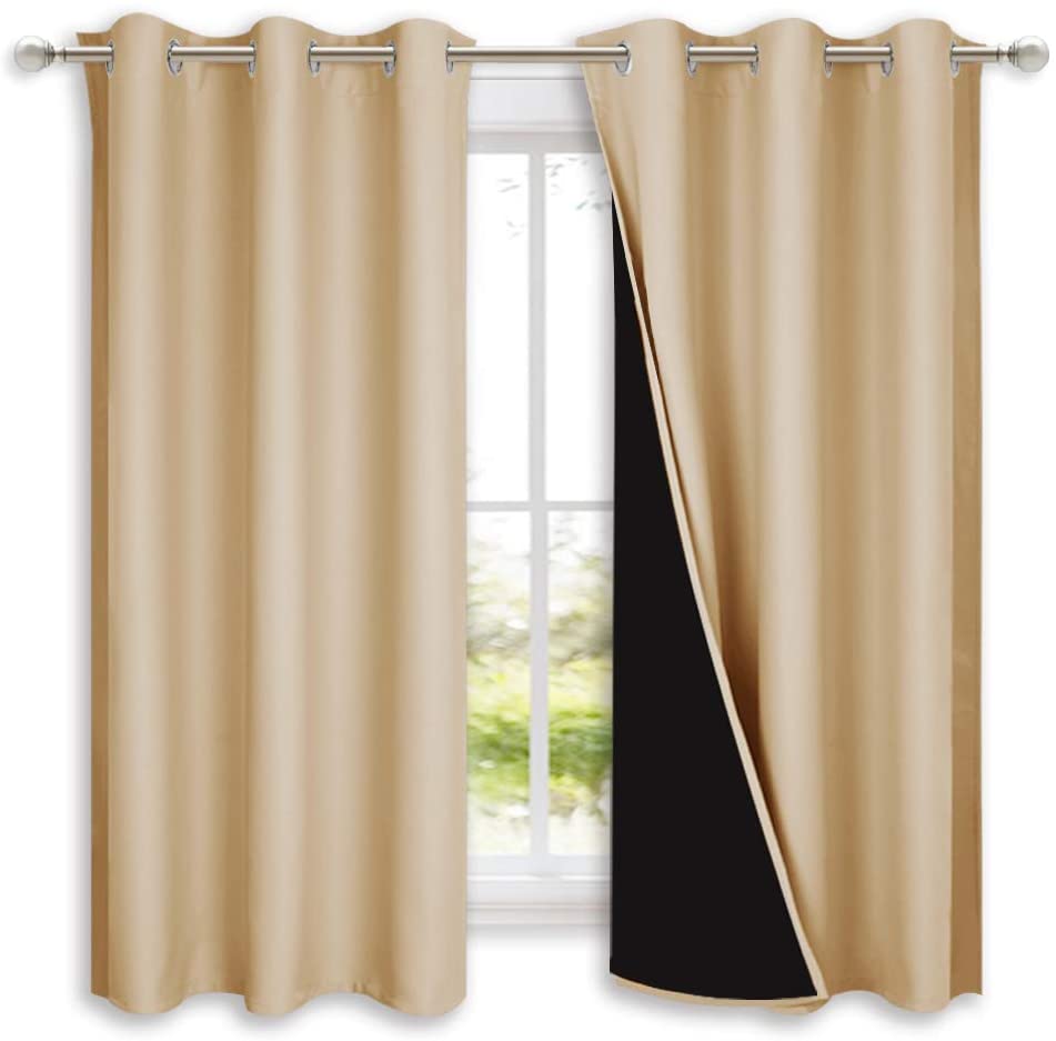 Full blackout curtains for the bedroom, double blackout curtains with