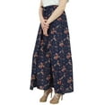 thumbnail image 3 of Phagun Women's Cotton Culottes Designer Blue Palazzo Pants Elastic Waist-S, 3 of 7