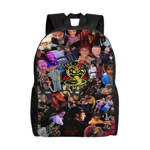 Cobra Kai Backpack Funny Pattern College Laptop Schoolbag Large Capacity Daily Travel Hiking Sports Casual Daypack