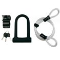 thumbnail image 1 of Candado en U para bicicleta, candado en D con grillete resistente con 3 llaves, cable de acero flexible de 4 pies y soporte de montaje, 1 of 5