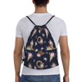 thumbnail image 2 of Drawstring Backpack - cow skulls cowgirl flowers Splash Proof Small Drawstring Gym Bag for Women Men, Cinch Sports String Bag Backpack for Travel Swimming Beach, 2 of 8