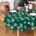 thumbnail image 2 of Round Christmas Tablecloth, Round Outdoor Christmas Table Cloth 60 Inch, Xmas Winter Holiday Banquet Tablecloth Snowflakes Decorations Christmas Table Decor Indoor for Home, 2 of 6