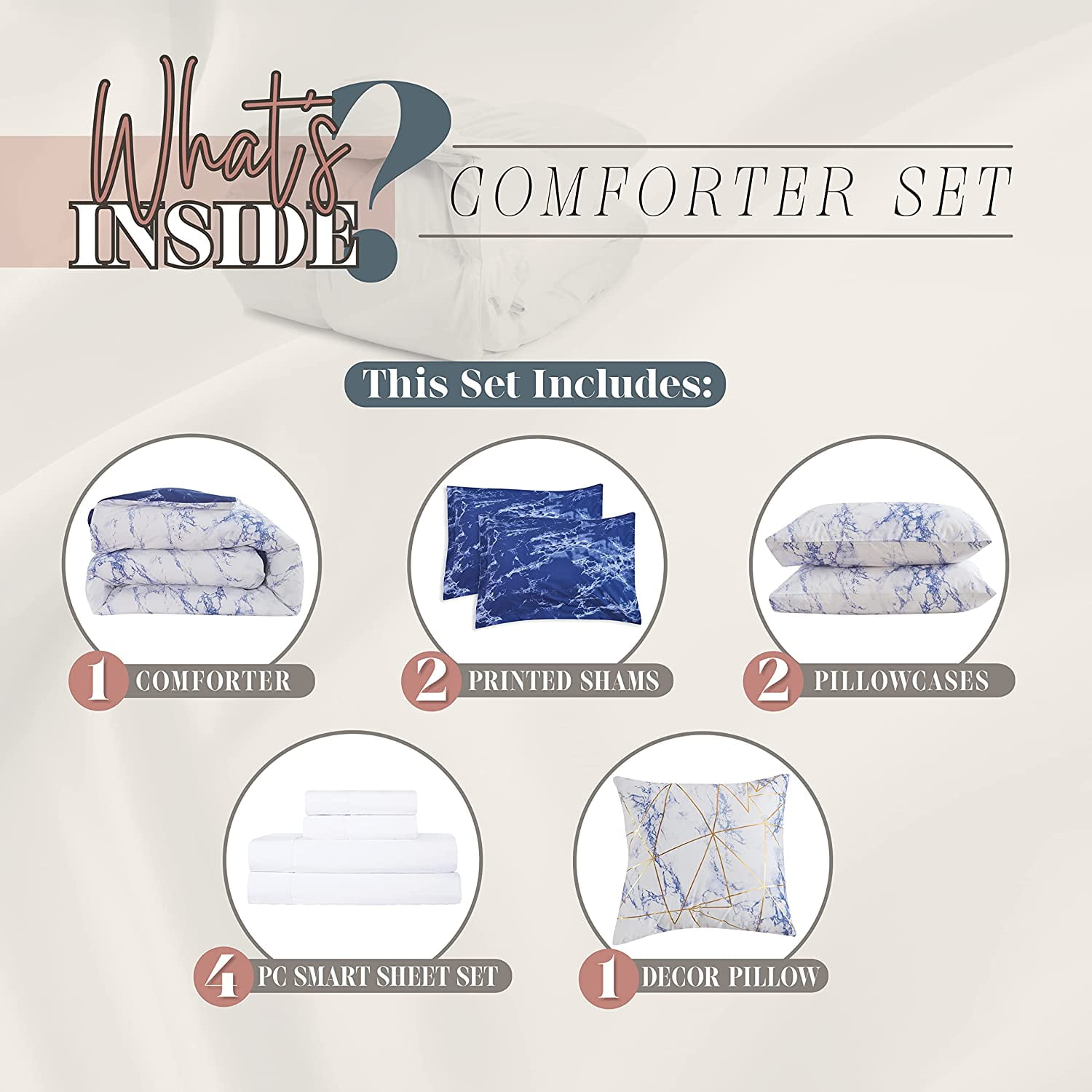 Elegant Comfort 10-Piece Bed-in-a-Bag, Multi-Ruffle Comforter Set, Includes Bed Sheet with Double Sided Storage Pockets & Decorative Pillows, Multi-Ruffle Comforter, King, Black/White