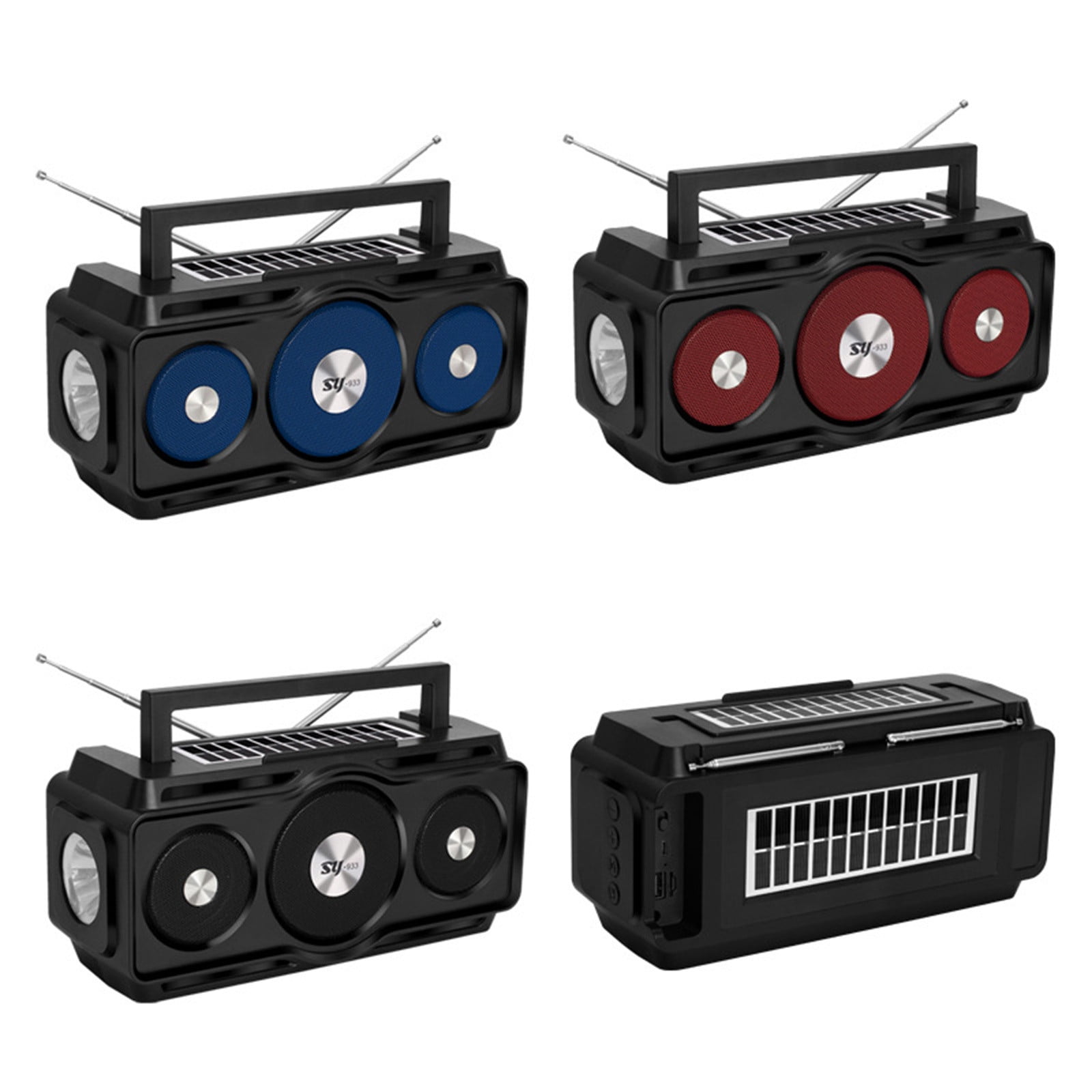 Gifts Dianli Waterproof Bluetooth Radio Speaker With AM FM, Solar Charging, Built-In Flashlight And Reading Lamp, Portable Outdoor Digital Radio With Phone Stand For Camping Hiking Emergency Use
