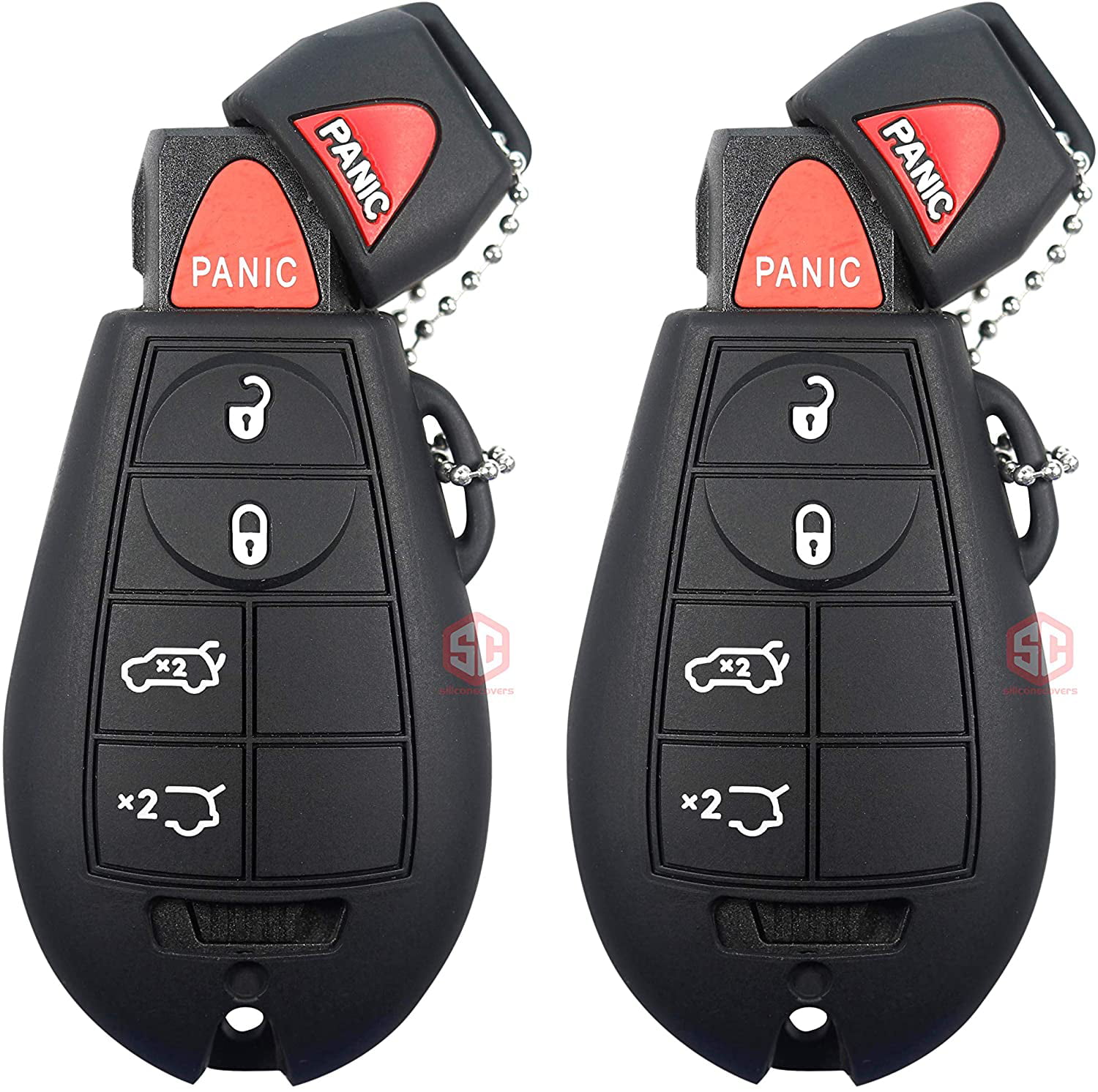 Grand Cherokee. 2x New Key Fob Remote Fobik 5 buttons Silicone Cover Fit/For Jeep Commander 
