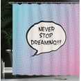 thumbnail image 4 of Ambesonne Saying Shower Curtain, Cartoon Motivation Art, 69"Wx84"L, Blue Pink, 4 of 5