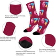 thumbnail image 4 of Chaussettes Rouges Tricotées avec Animaux Chaussettes Mi-Mollet Glace 6 7 Chaussettes Mi-Mollet pour Enfants, 4 of 5