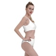 thumbnail image 4 of Daiia White printed 2 piece Swimsuit Bikinis for Women High Waisted Racerback Bathing Suits Summer Tummy Control Scoop Neck Swimwear-Large, 4 of 8