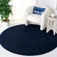 thumbnail image 2 of SAFAVIEH Vision Zayden Solid Polyester Area Rug, Navy, 6'7" x 6'7" Round, 2 of 8