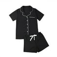 thumbnail image 1 of Ensemble de Pyjama d'Été pour Femmes en Coton, Haut à Manches Courtes + Short, Tenue d'Intérieur, Vêtement de Nuit, 1 of 6