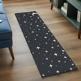 thumbnail image 3 of 2'x6' Rug Runners for Hallways Kitchen, Modern Black Grey Non Slip Entryway Beside Floor Carpet Runner, Japanese Style Moon Stars Minimalism Laundry Room Bedroom Throw Rugs Mat for Family Pet, 3 of 8