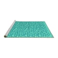 thumbnail image 2 of Ahgly Company Machine Washable Indoor Round Abstract Turquoise Blue Modern Area Rugs, 4' Round, 2 of 4