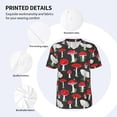 thumbnail image 4 of Balery Red Mushrooms Baseball Jersey for Men Casual Button Down Shirts Short Sleeve Active Team Sports Uniform-Large, 4 of 9