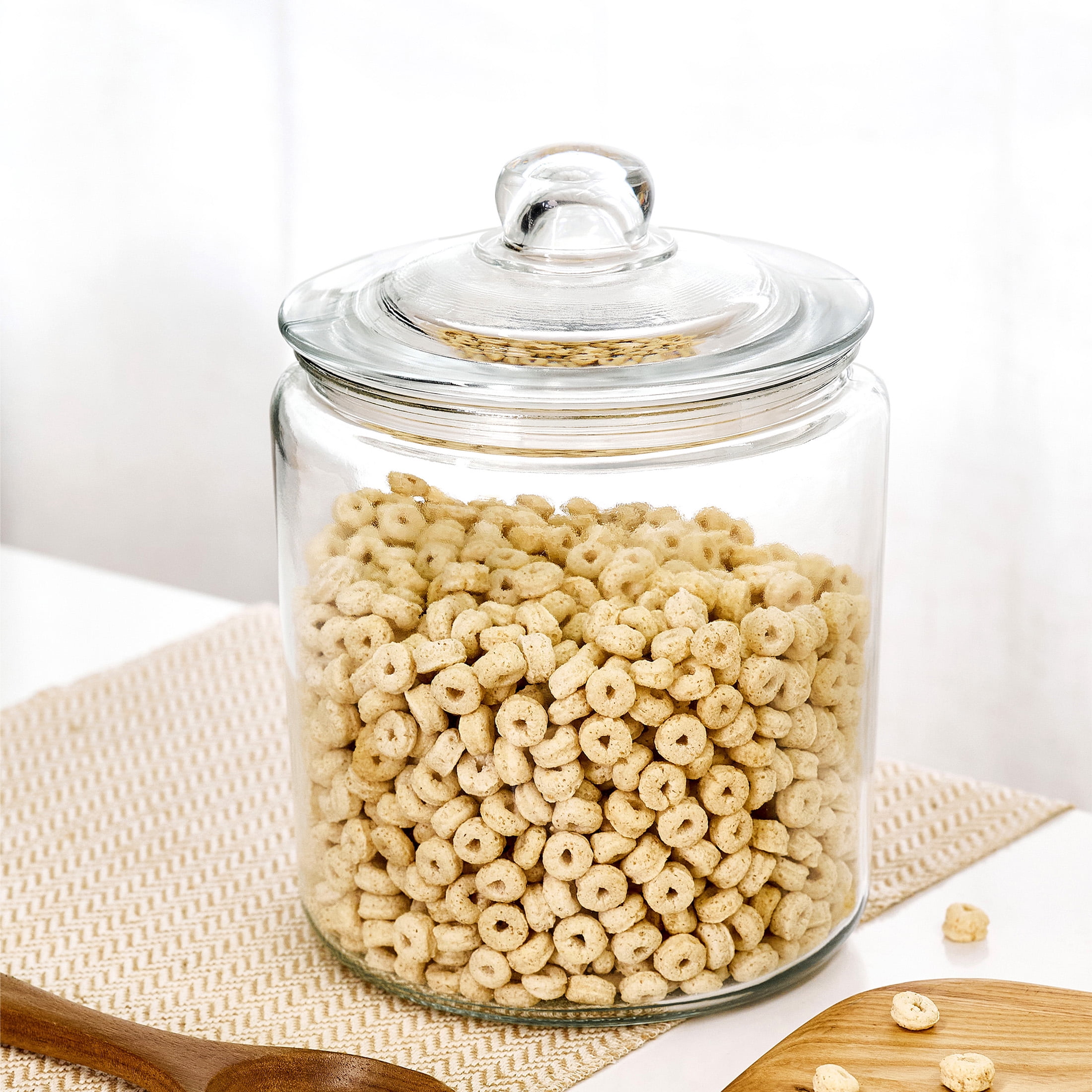 Mainstays Glass Cookie Jar Canister with Lid, 1 Gallon