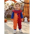 thumbnail image 6 of RUINIXCW Newborn Baby Boy Girl Halloween Outfit Clown Costume Infant Baby Boy Girl Fall Winter Romper Clothes Collar Pompom Long Sleeve Contrast Color Jumpsuit, 6 of 9