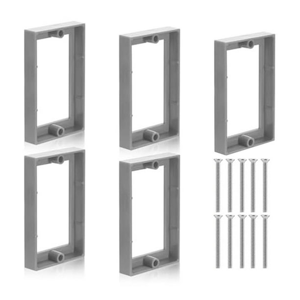 5 Extensores de Caja de Salida de Receptáculo de una Sola Banda de 1/2 Pulgada, Caja de Extensión de de Corriente Eléctrica con Extensor de Receptáculo de 10 Tornillos