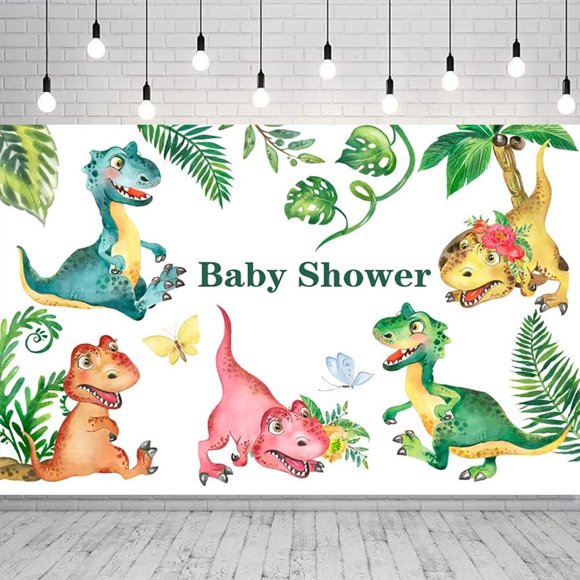 Watercolor Dinosaur Background Baby Shower Dinosaur Photography Background Cartoon Dinosaur Theme