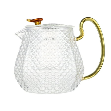 

1Pc Glass Teapot Heat-resistant Borosilicate Tea Kettle Home Water Bottle