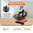 thumbnail image 5 of VEVOR 12X10 inch Heat Press Dual Digital Heat Press Machine 650W Swing Away Heat Press T-Shirt Sublimation Printer Transfer 360 Degree Rotation for DIY T-Shirts, 5 of 8