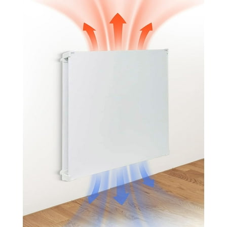 Amaze Heaters Dual 400W Energy Efficient Space Heater w/Heat Guard & Wall Mount Kit - 24″x24″ Paintable & Silent Indoor Electric Heater - For Up to 160 sq ft Rooms Such as Bedroom, Bathroom & Garage