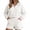 White, variant on Women 2 Piece Sweatsuit Shorts Set Long Sleeve Cropped Sweater Elastic Waisted Wide Leg Shorts Lounge Casual Soft Suits Comfy Warm Workout Sets Travel Tennis Airport Sweatsuit Pink S