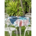 thumbnail image 2 of Outdoor Tablecloth with Umbrella Hole and Zipper, Blue Red Coral Round Table Cloth 60 Inch Waterproof Tablecloth, Coastal Nautical Summer Beach Picnic Table Cover for Patio Camping, 2 of 7