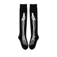thumbnail image 2 of Wutalume Women's Halloween Over Knee Socks - Black Gothic Skull Pattern Knee-High Stockings for Cosplay Costume Party, Perfect for Halloween Night and Themed Dress-Up,a, 2 of 6