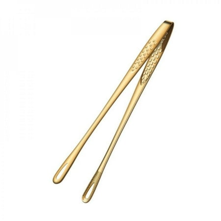 

SweetCandy Korean Barbecue Clip 304 Stainless Steel Barbecue Clamp Steak Folder Gold Buffet Barbecue Collet Plus Long Face Holder Large Golden (304)