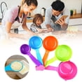 thumbnail image 1 of Colorful Plastic Measuring Cups and Spoons Set, 5 Pcs Pet Food Scoops, Flour Measuring Spoons, Kitchen Baking Tool for Powder Cat Dog and Bird Food (A), 1 of 9