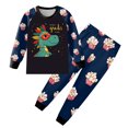 thumbnail image 1 of Caqnni Children's All-Day Play Set 2 Piece Soft Cotton Outfit with Long Sleeves, Suitable for Spring Summer Fall, Vibrant Patterns(Black,4-5 Years), 1 of 5