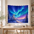 thumbnail image 5 of Polar Bear Family Under Northern Lights Dreamy Fantasy Style for Wildlife Lovers Arctic Wall Decor Christmas Gift Tapestry Wall Hanging for Bedroom, Nursery and Living Room, 5 of 7